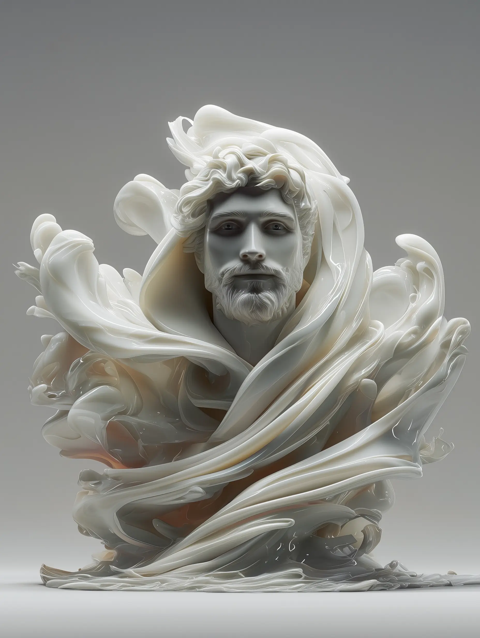 Liquid marble statue